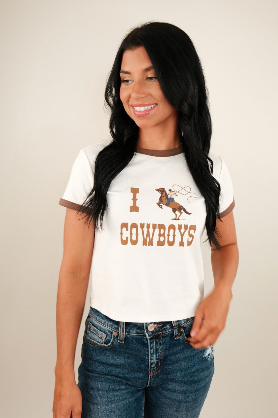 I ๐ Cowboys Crop Tee โ Cowgirl Society & Co