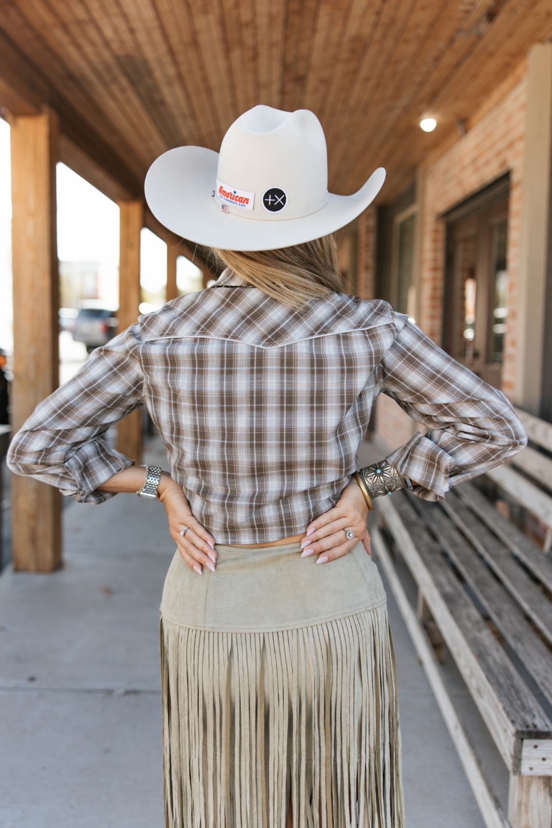 Rodeo Rose Plaid Top