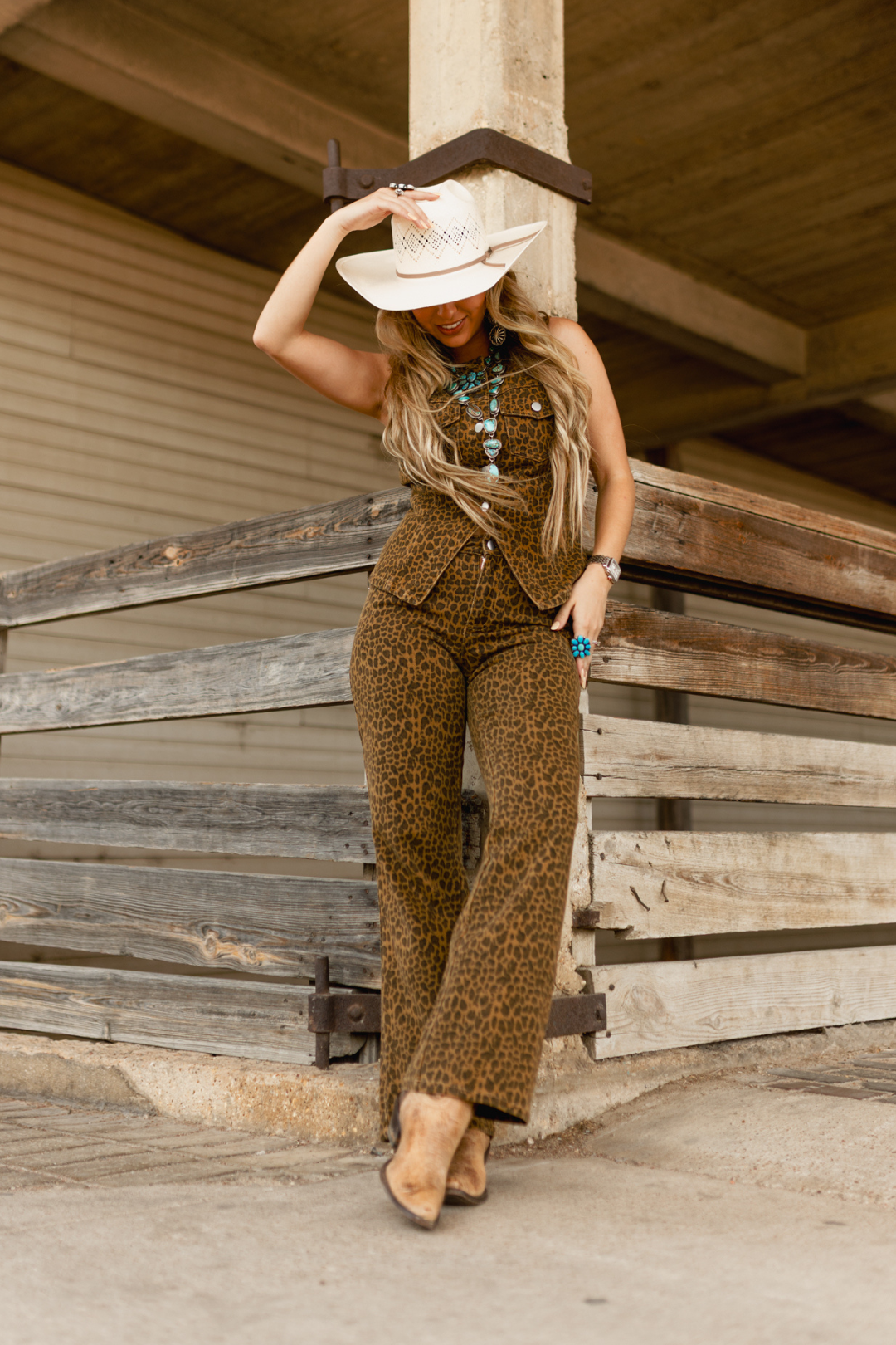 High Noon Cheetah Wide Leg Pants