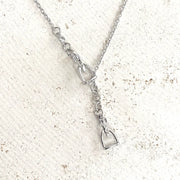 Silver Stirrups Y-Necklace