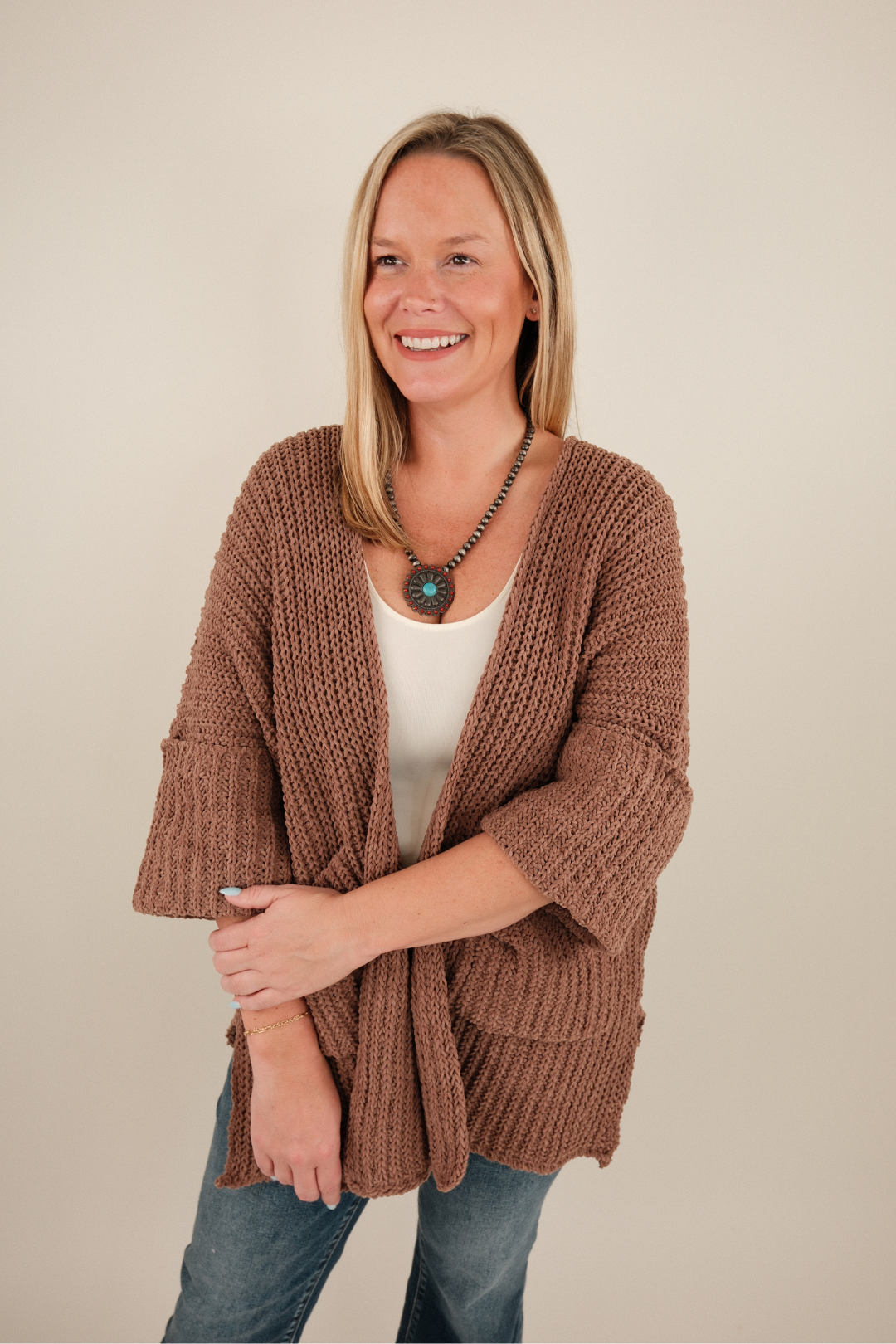 Saddle Rock Knit Cardigan - Taupe