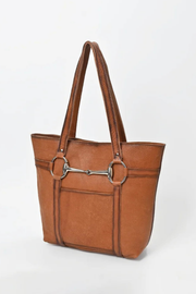 Saddle & Silver Tote