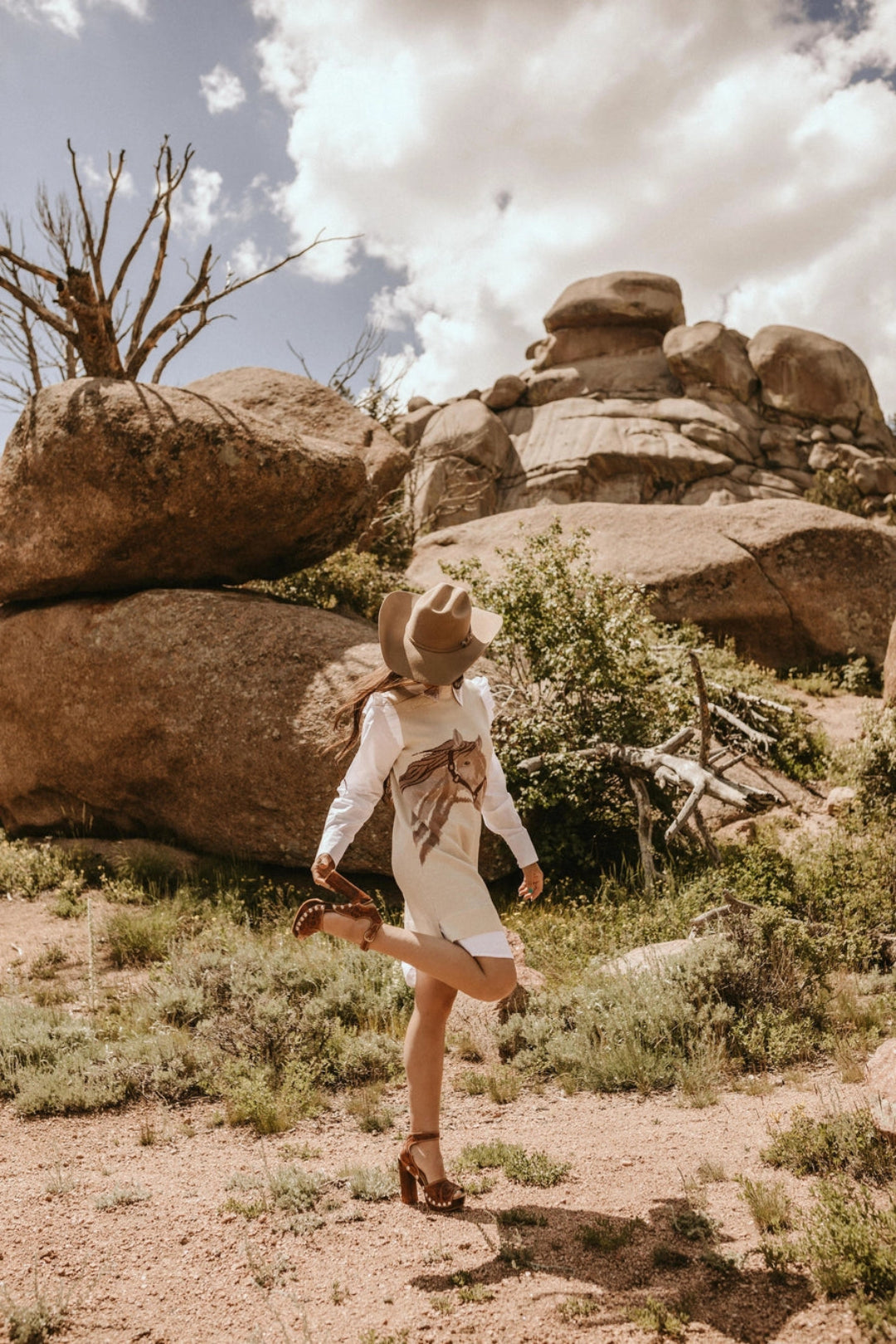 Ranch House Layered Sweater Dress - Cream