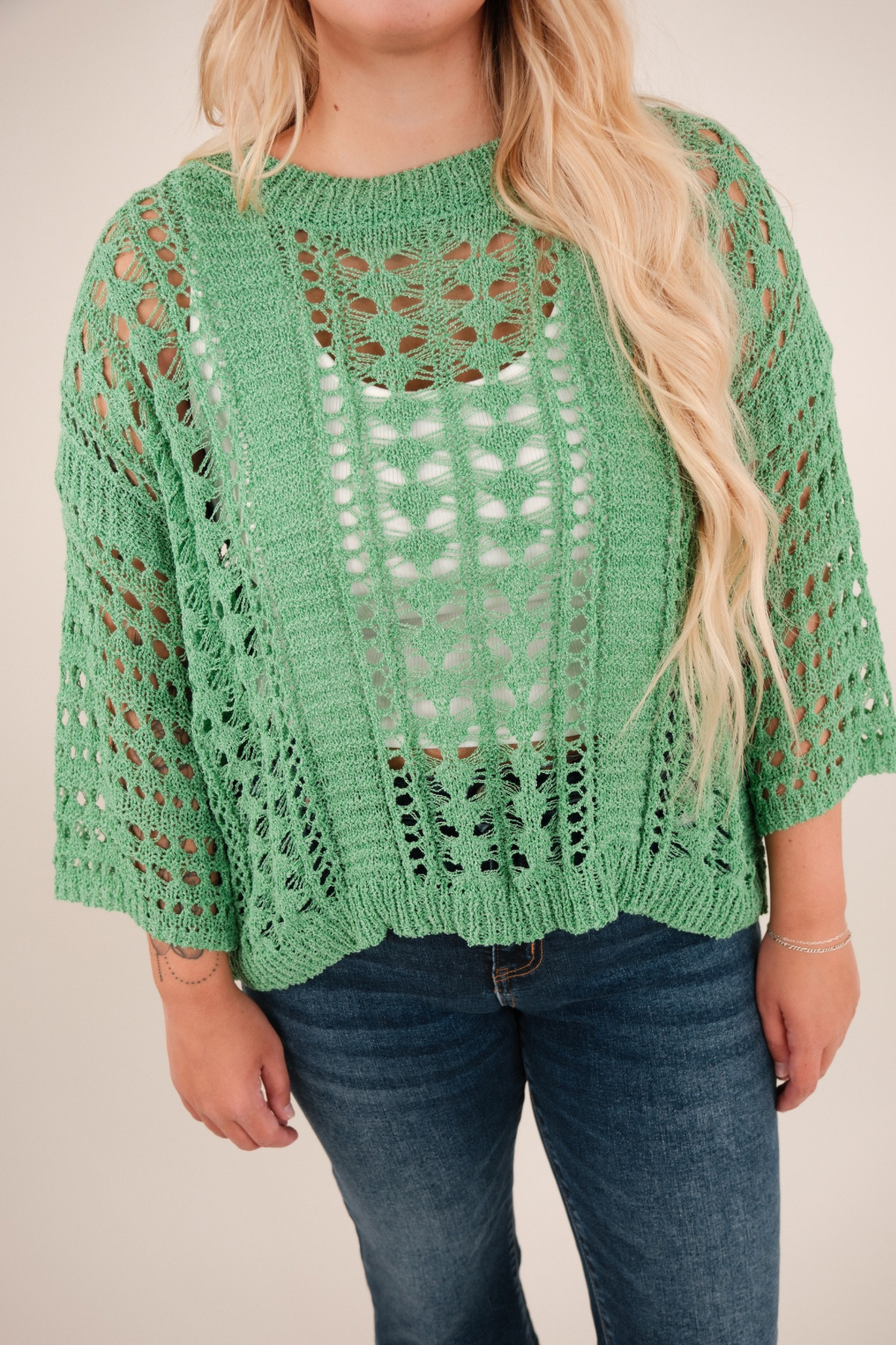 Springtime Serenity Sweater - Emerald Green