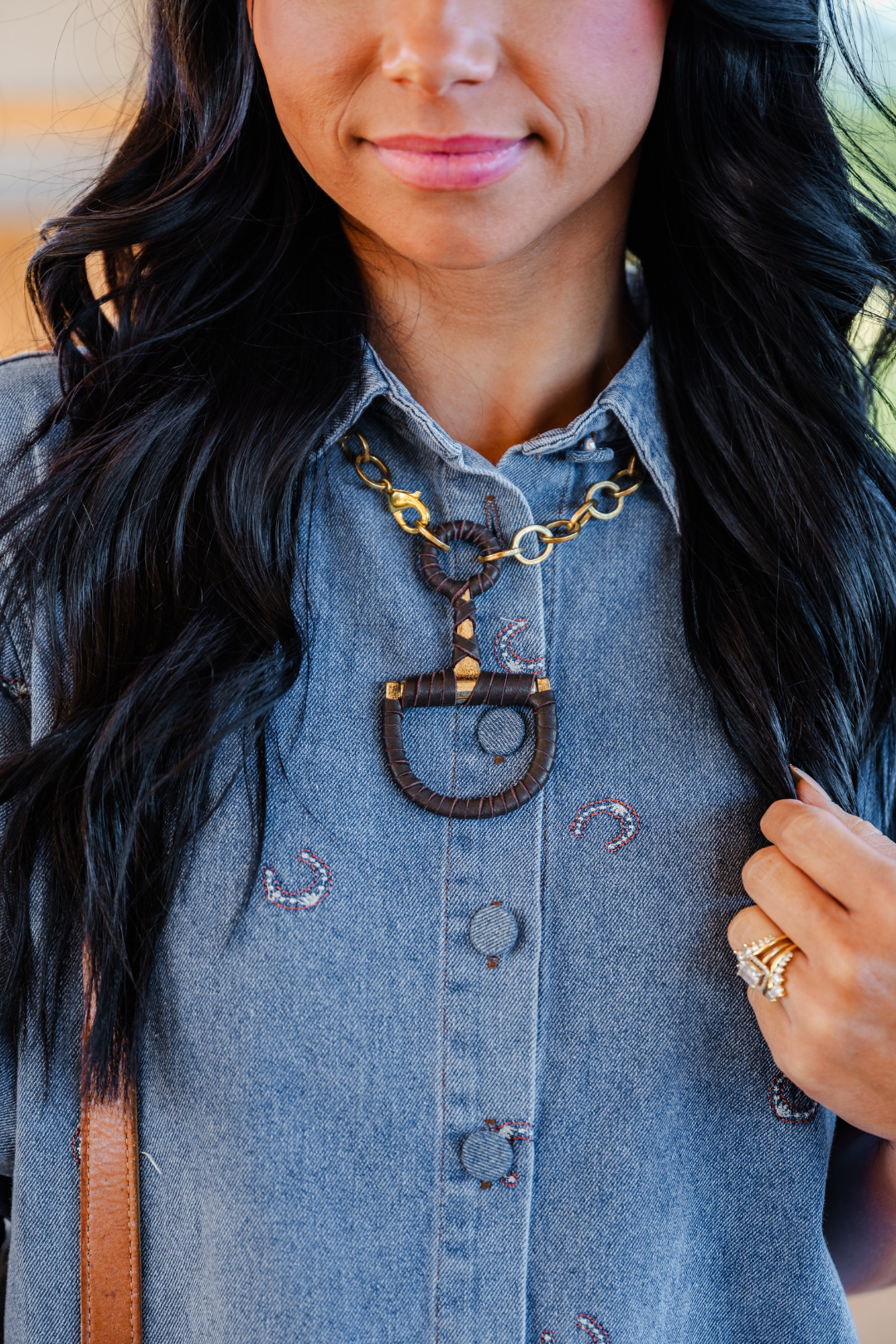 The Stirrup Society Necklace - Gold/Brown