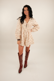 Western Bloom Denim Romper