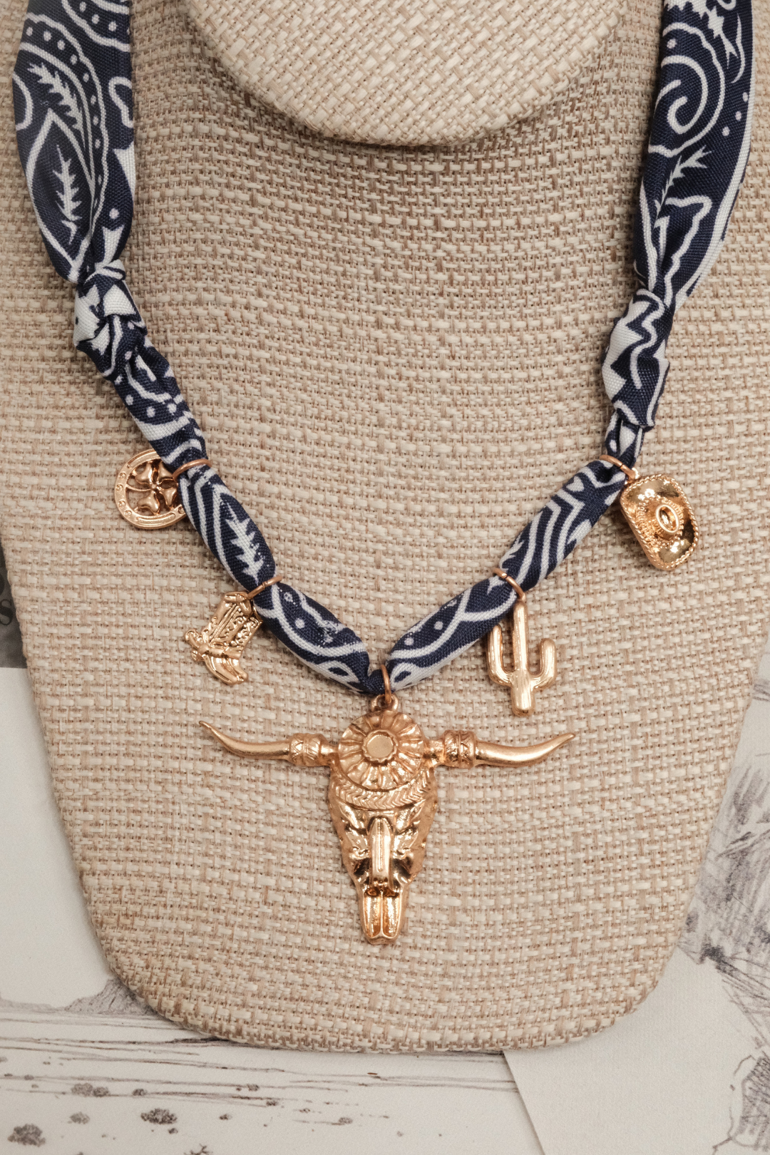 Rodeo Charm Bandana Necklace