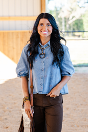 Horseshoe Club Denim Top