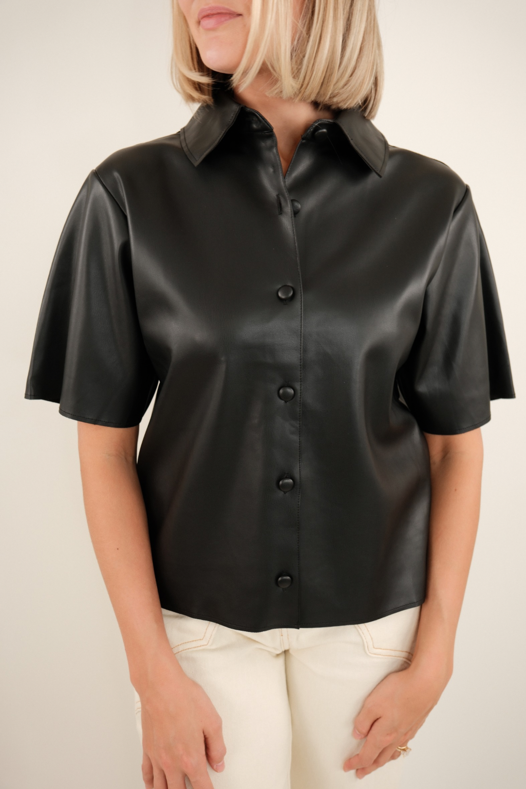 Blackjack Faux Leather Shirt