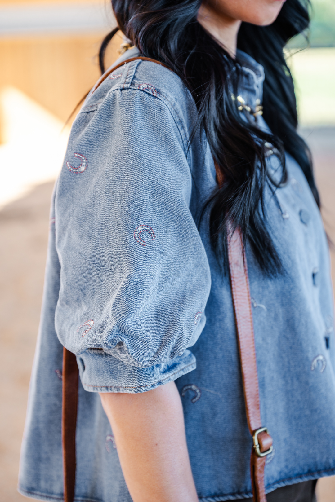 Horseshoe Club Denim Top
