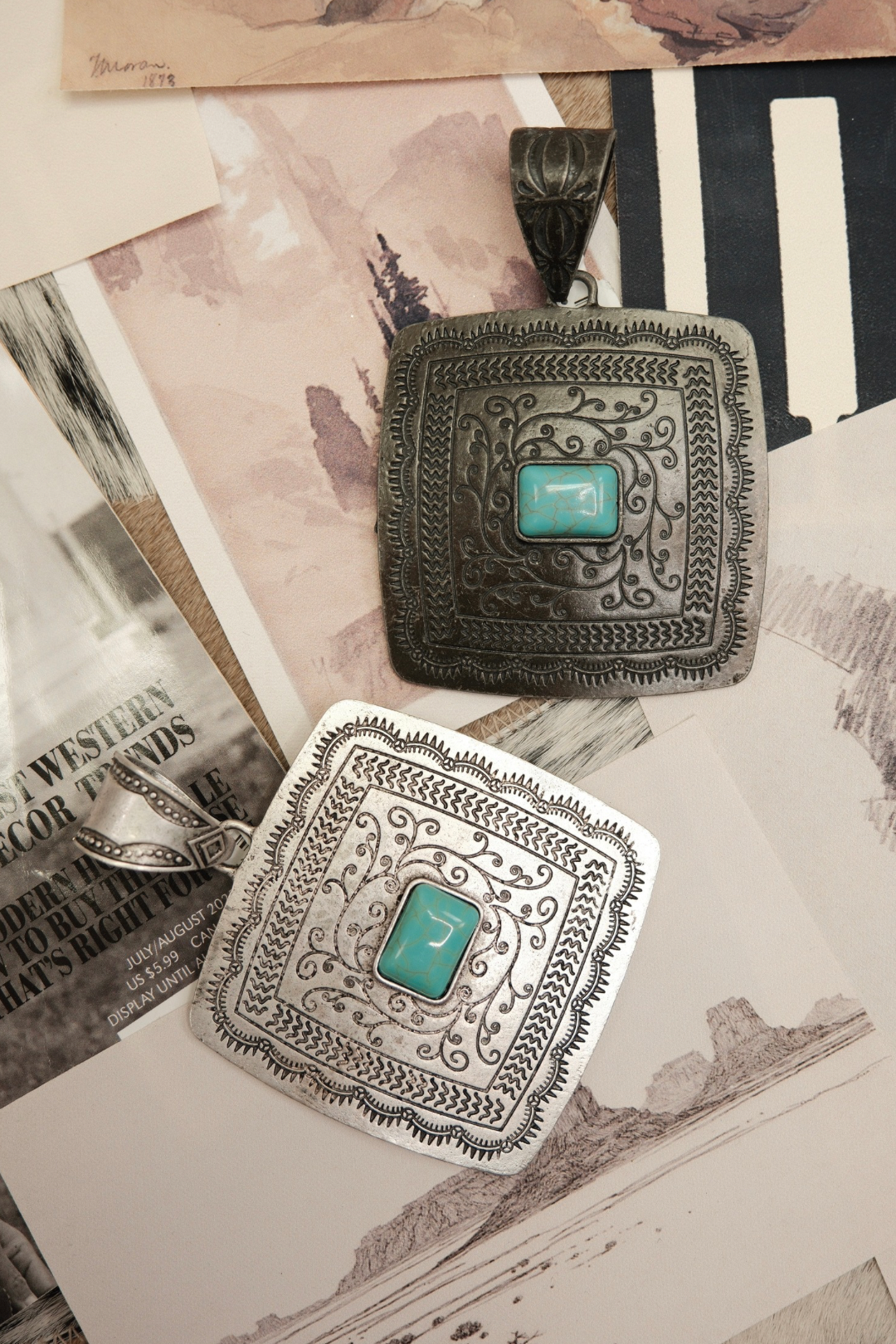 Western Horizon Turquoise Scarf Slide