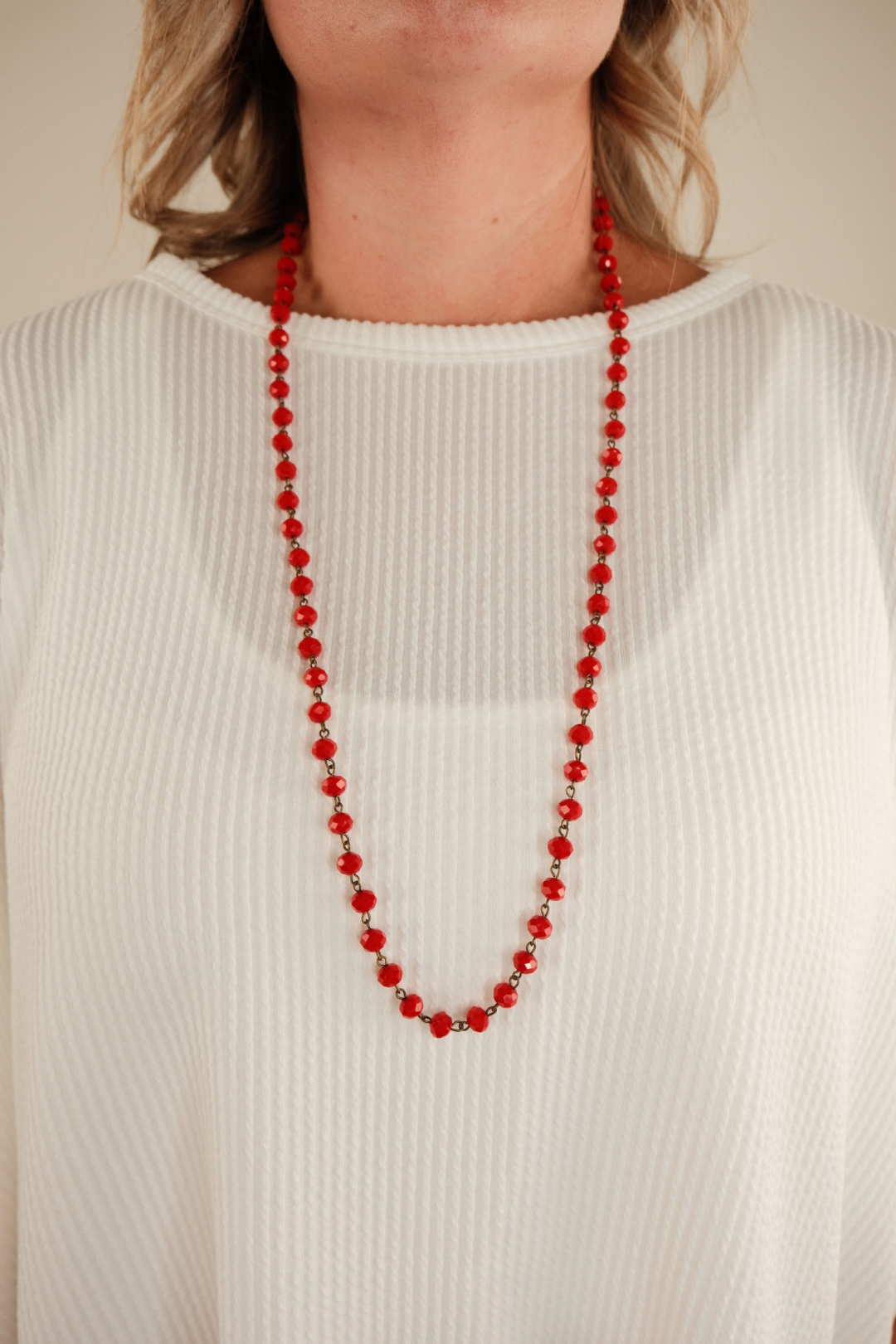 Starlight Strand Necklace - Red & Gold