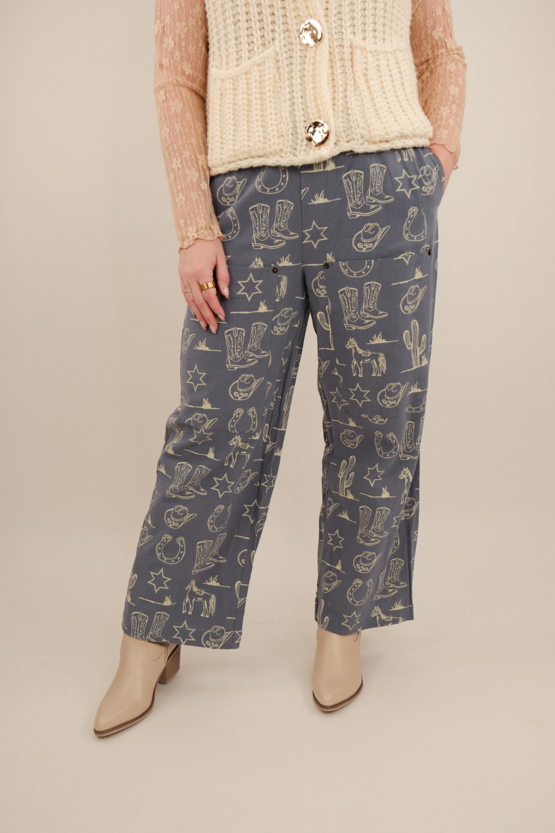 Ranch Rider Stone Wash Wide Leg Pants