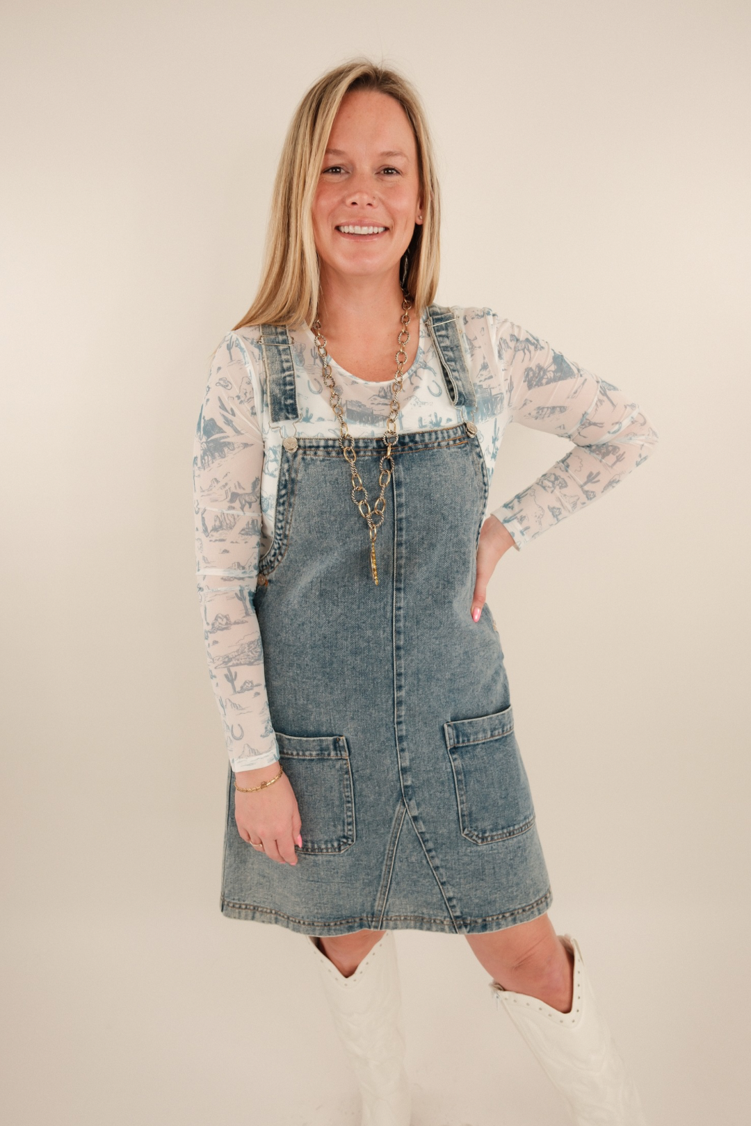 Saddle Snap Overall Dress