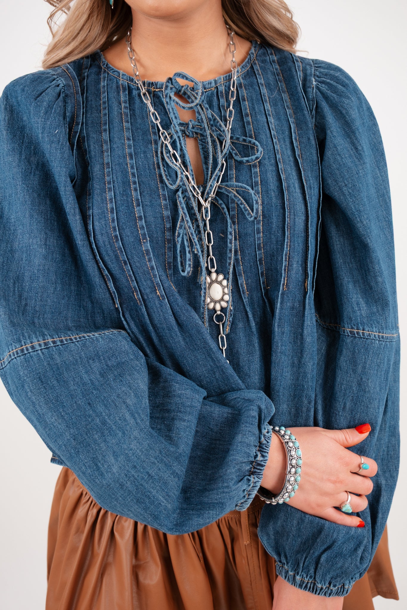 Prairie Skies Denim Blouse