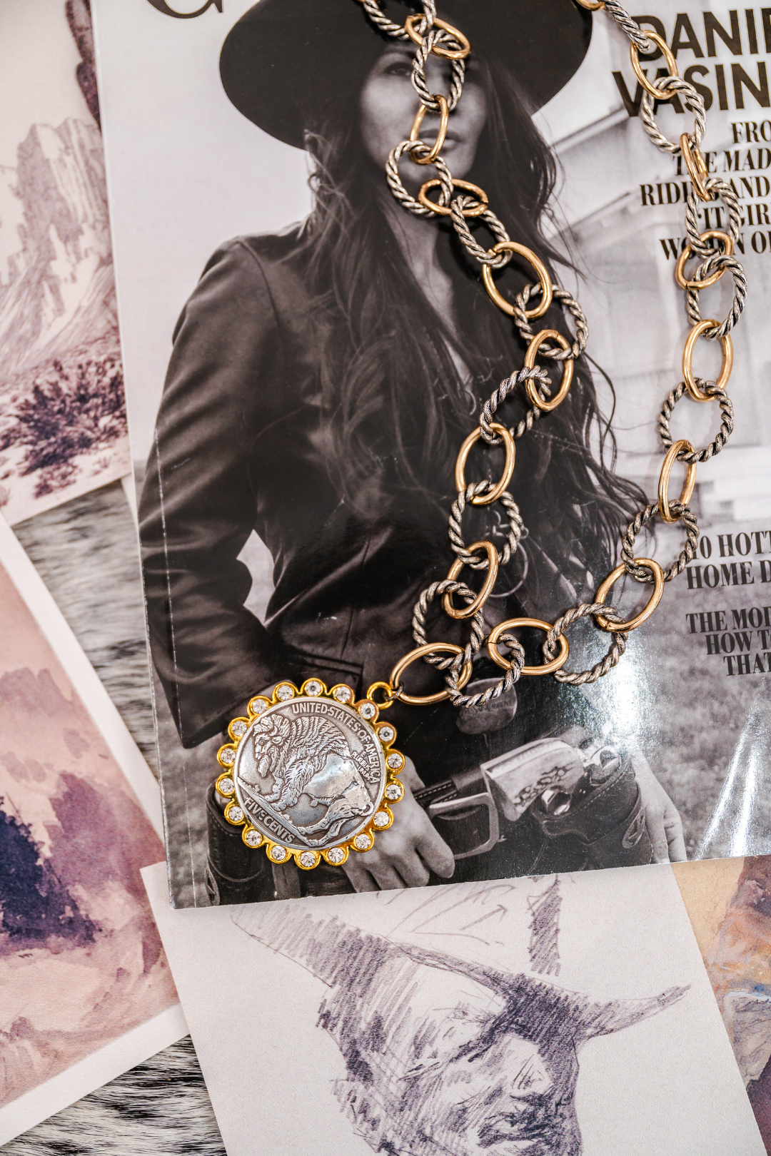 Buffalo Ridge Mixed Metal Pendant Necklace