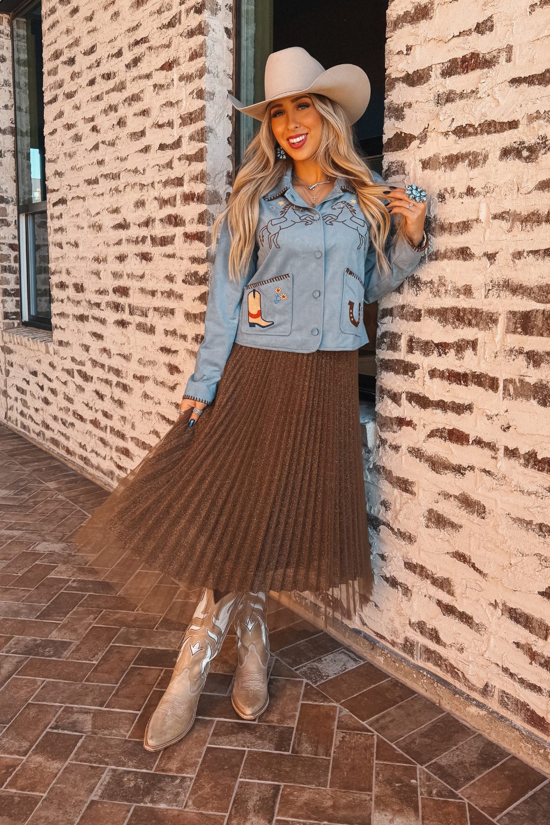 Golden Dust Pleated Skirt