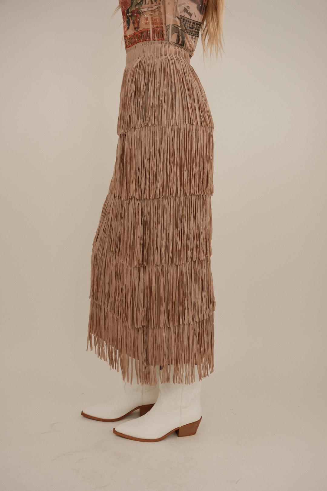 Wild Dunes Fringe Midi Skirt
