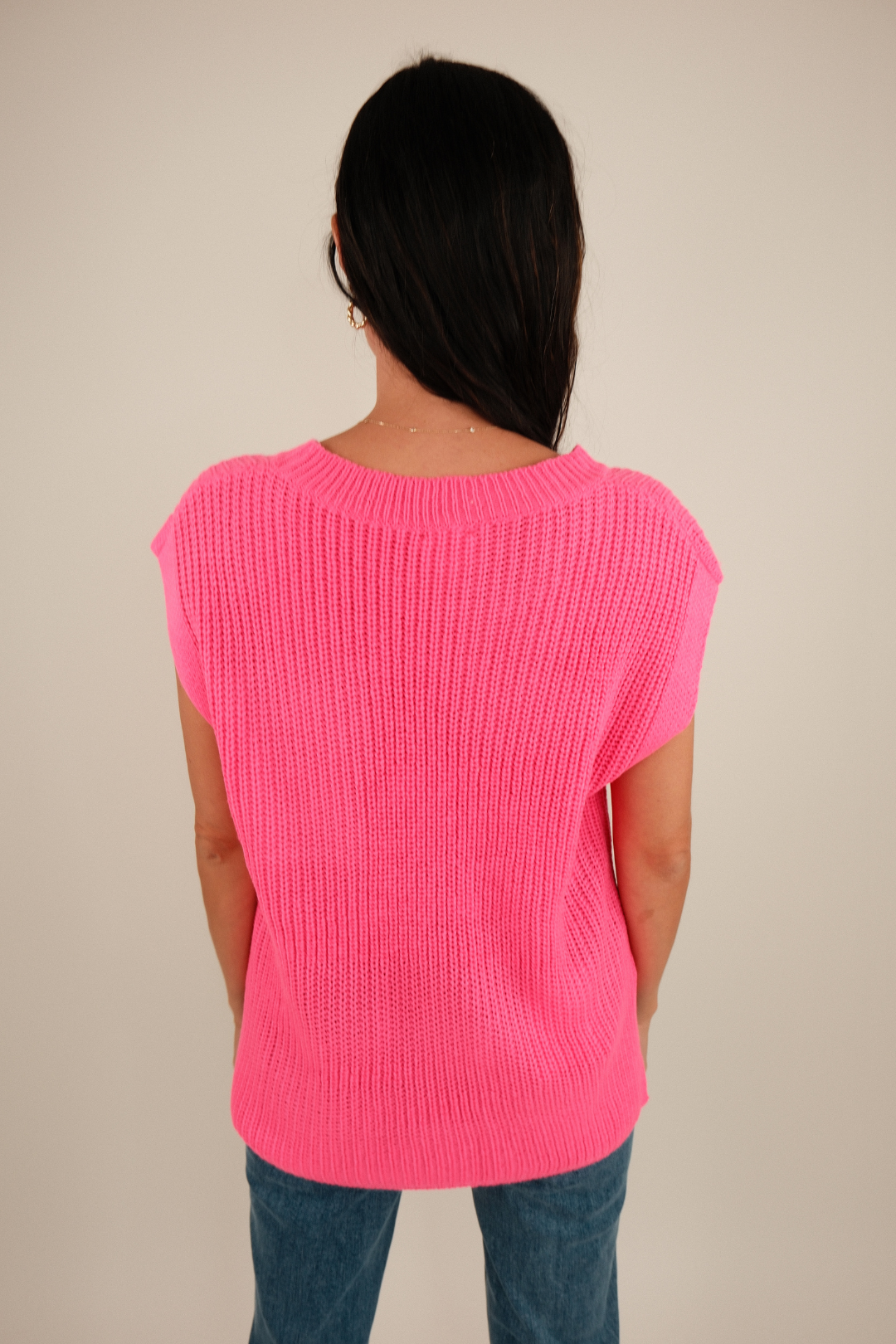 Lone Star Knit Tank - Hot Pink