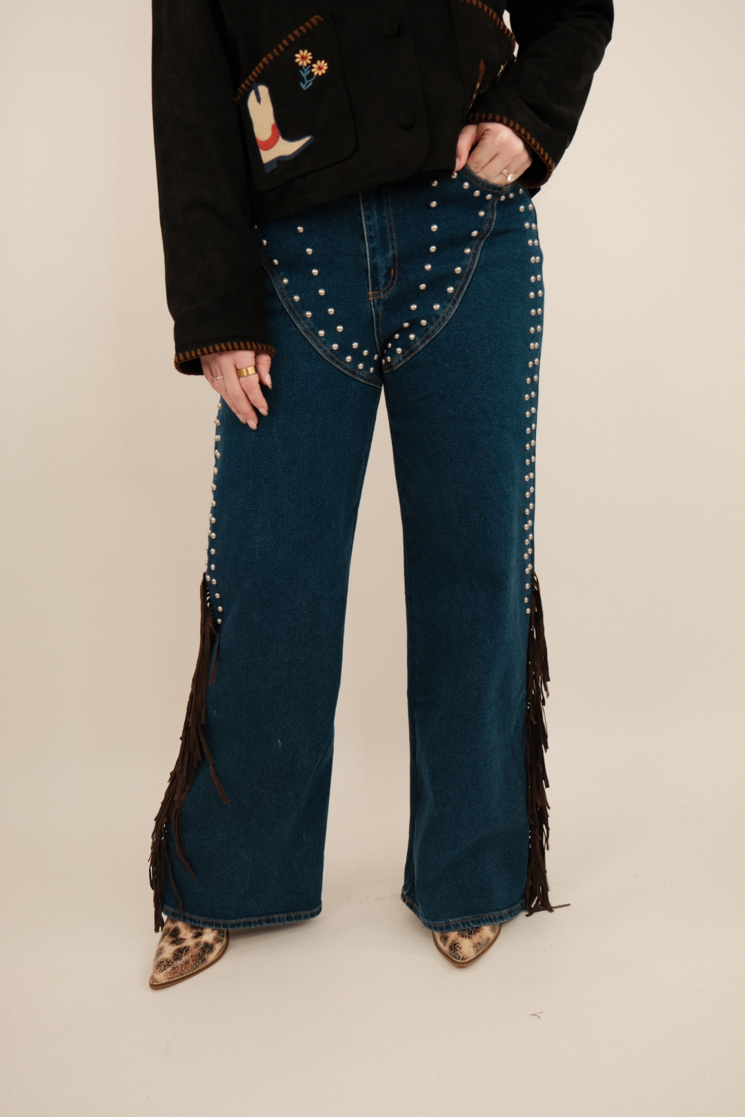 Silver Spur Fringe Denim