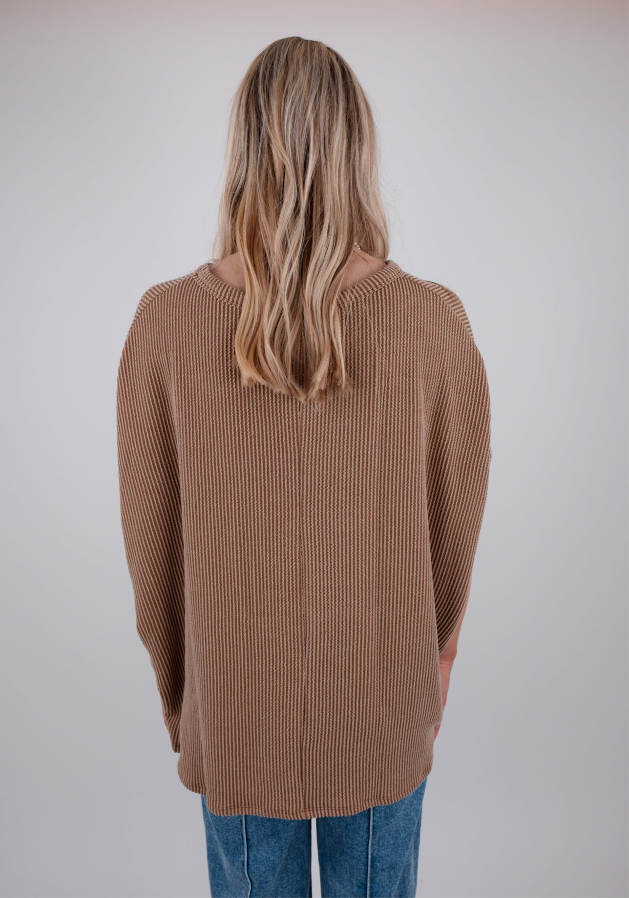 Tumbleweed Ribbed Dolman Top - Mocha