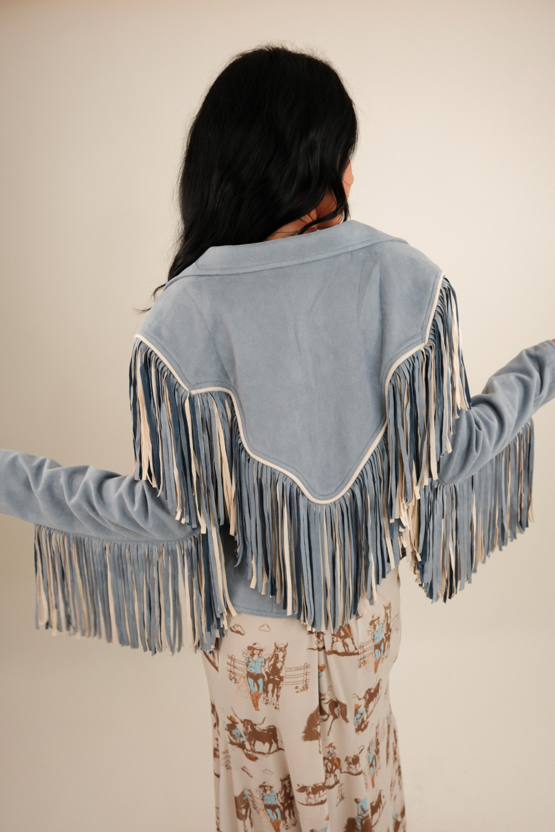 Bluebonnet Fringe Suede Jacket