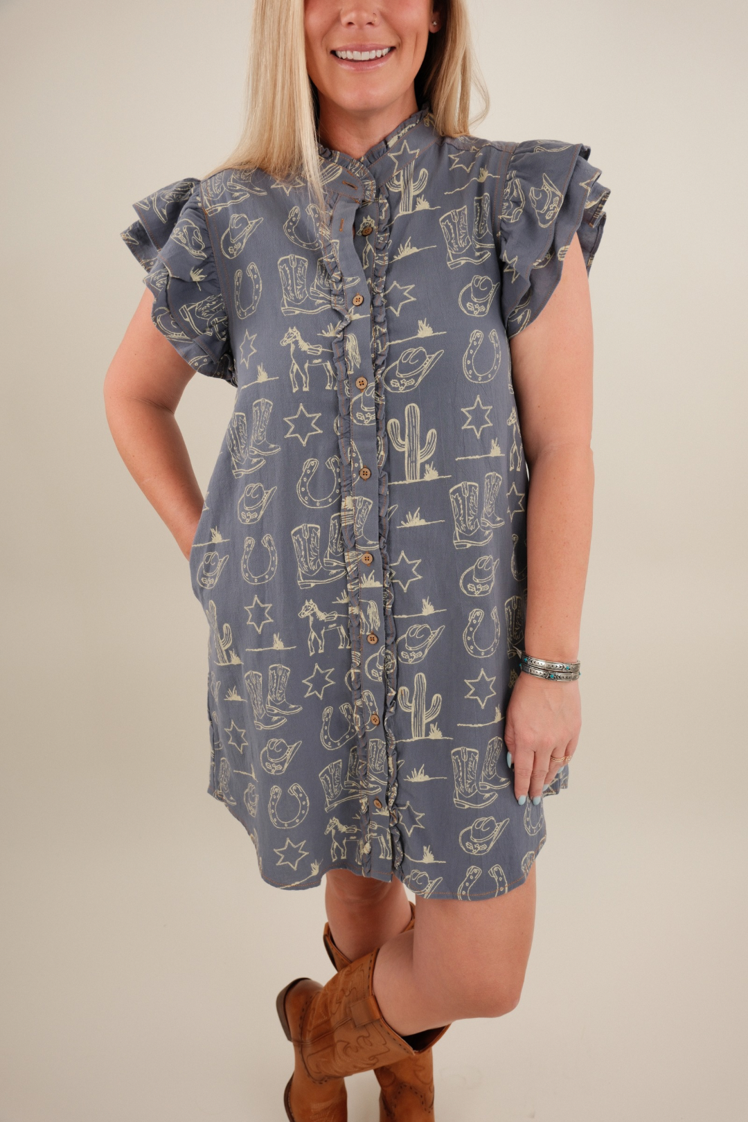 Prairie Ruffle Cotton Dress Large Prairie Ruffle Cotton Dress Large