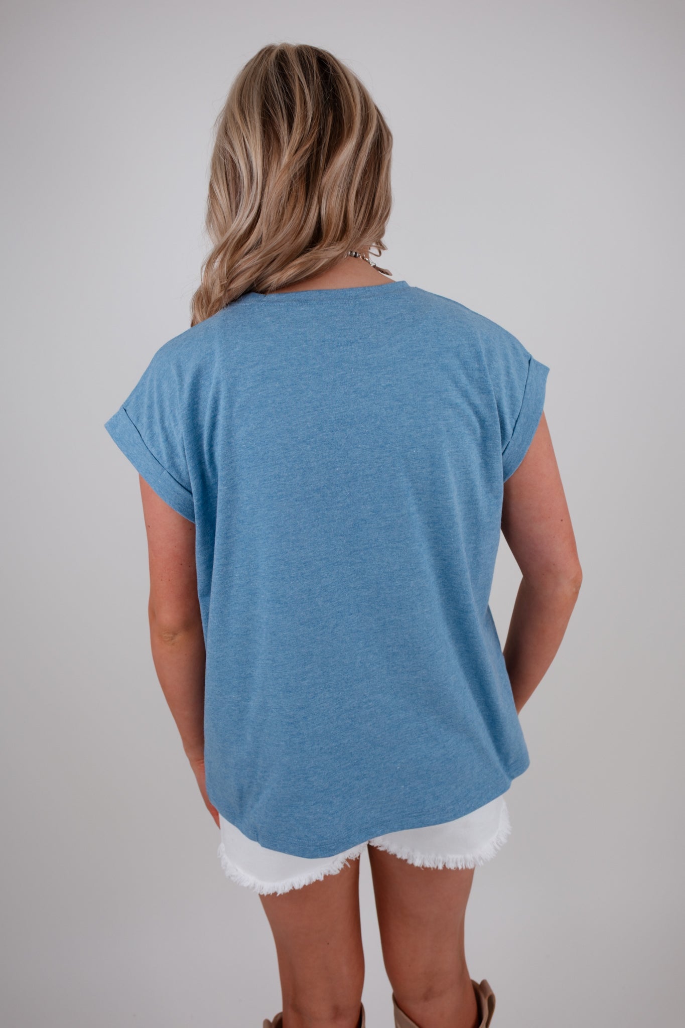 Cowgirl Calm Tee - Heather Blue