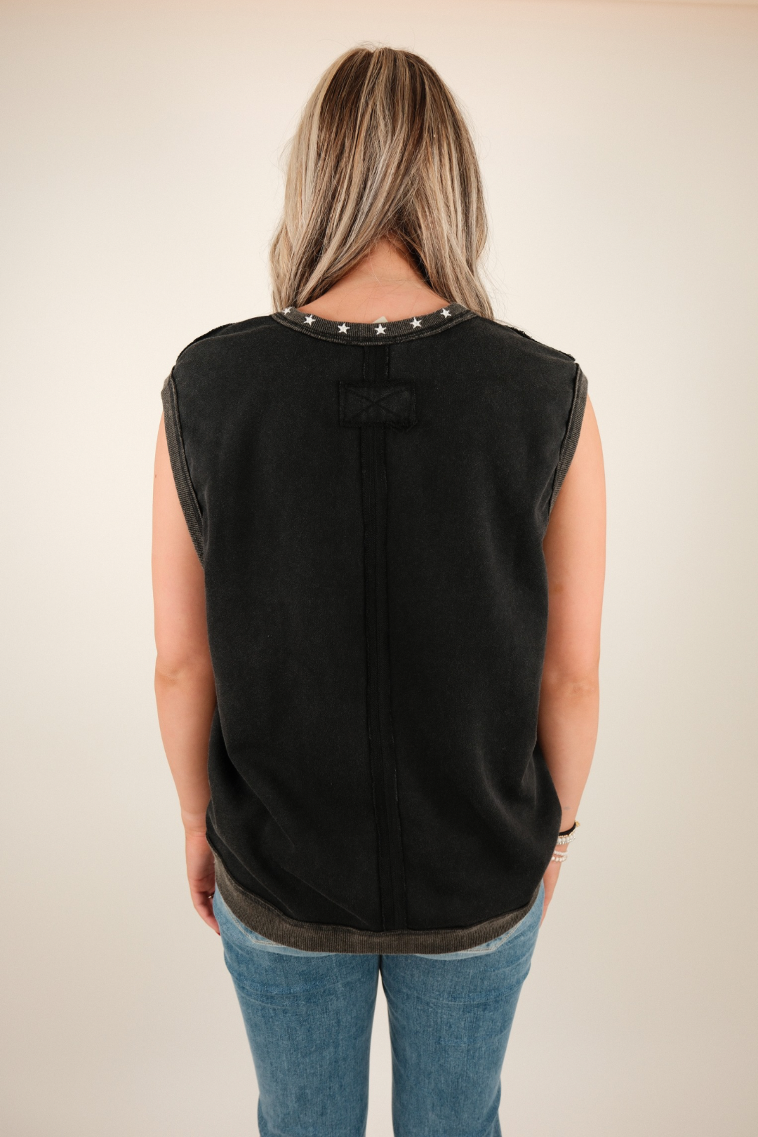 Starluck Sleeveless Pullover Top - Black