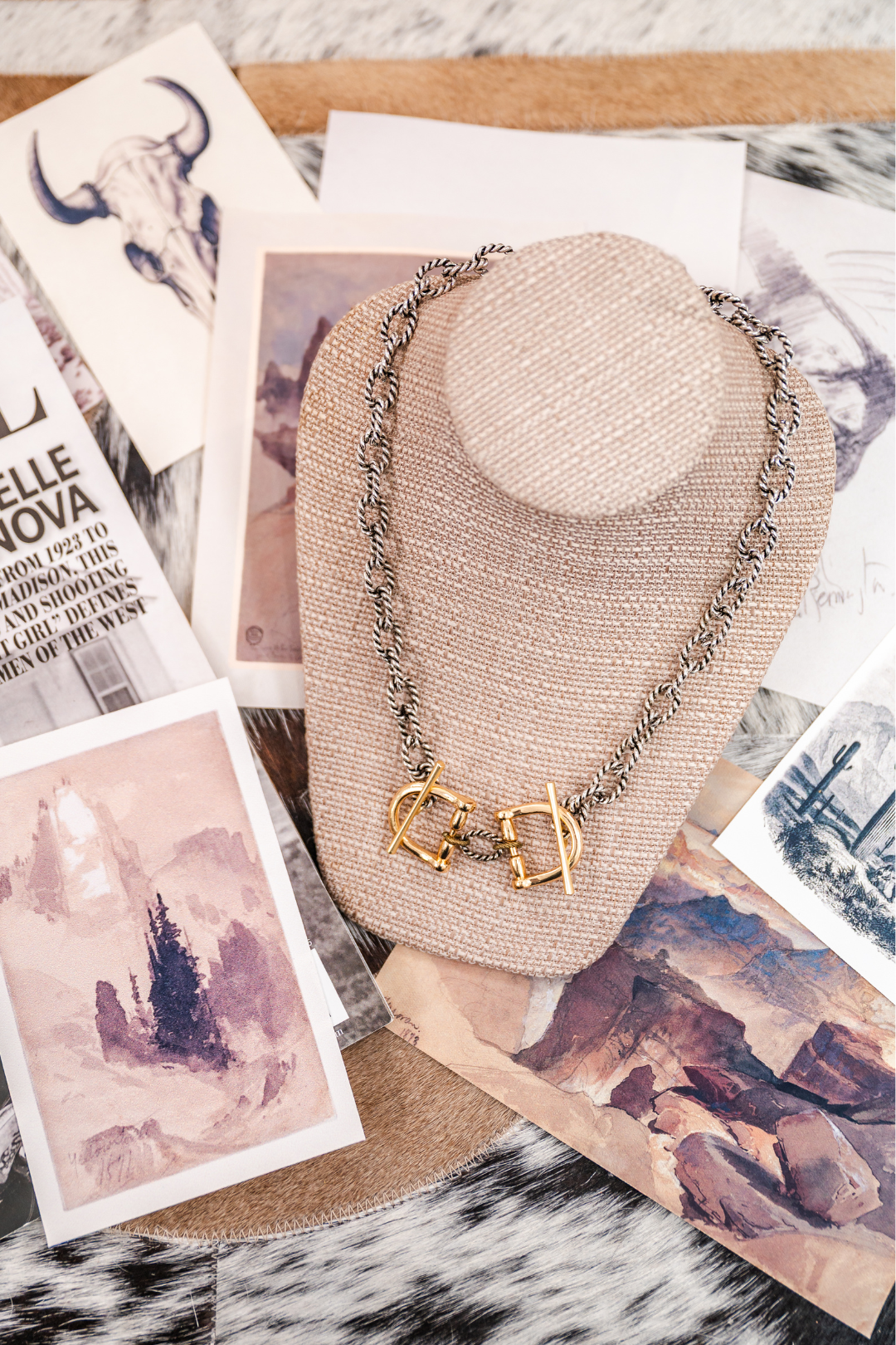 Silver Twist Gold Bit Necklace