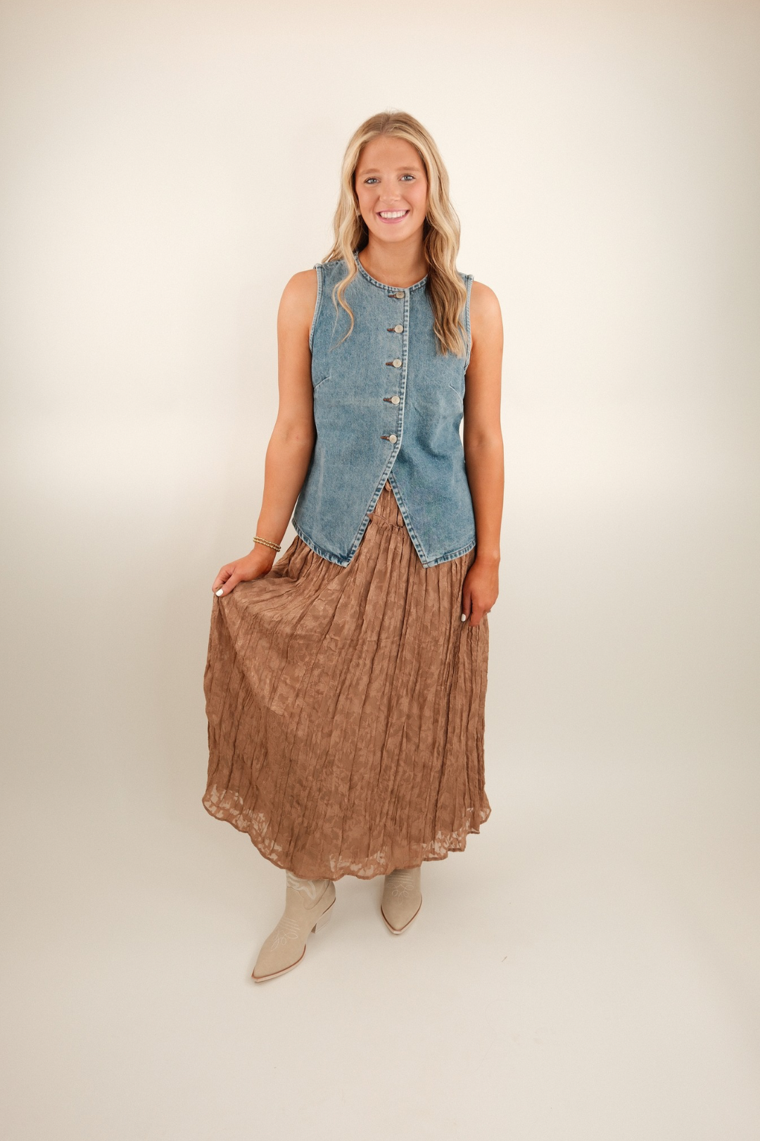 Sundown Bloom Gauze Maxi Skirt