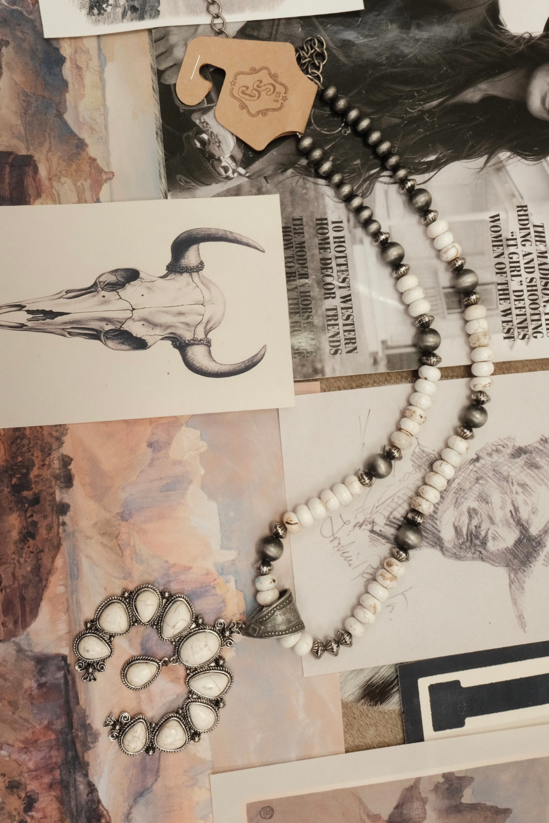 Desert Bloom Long Pendant Necklace