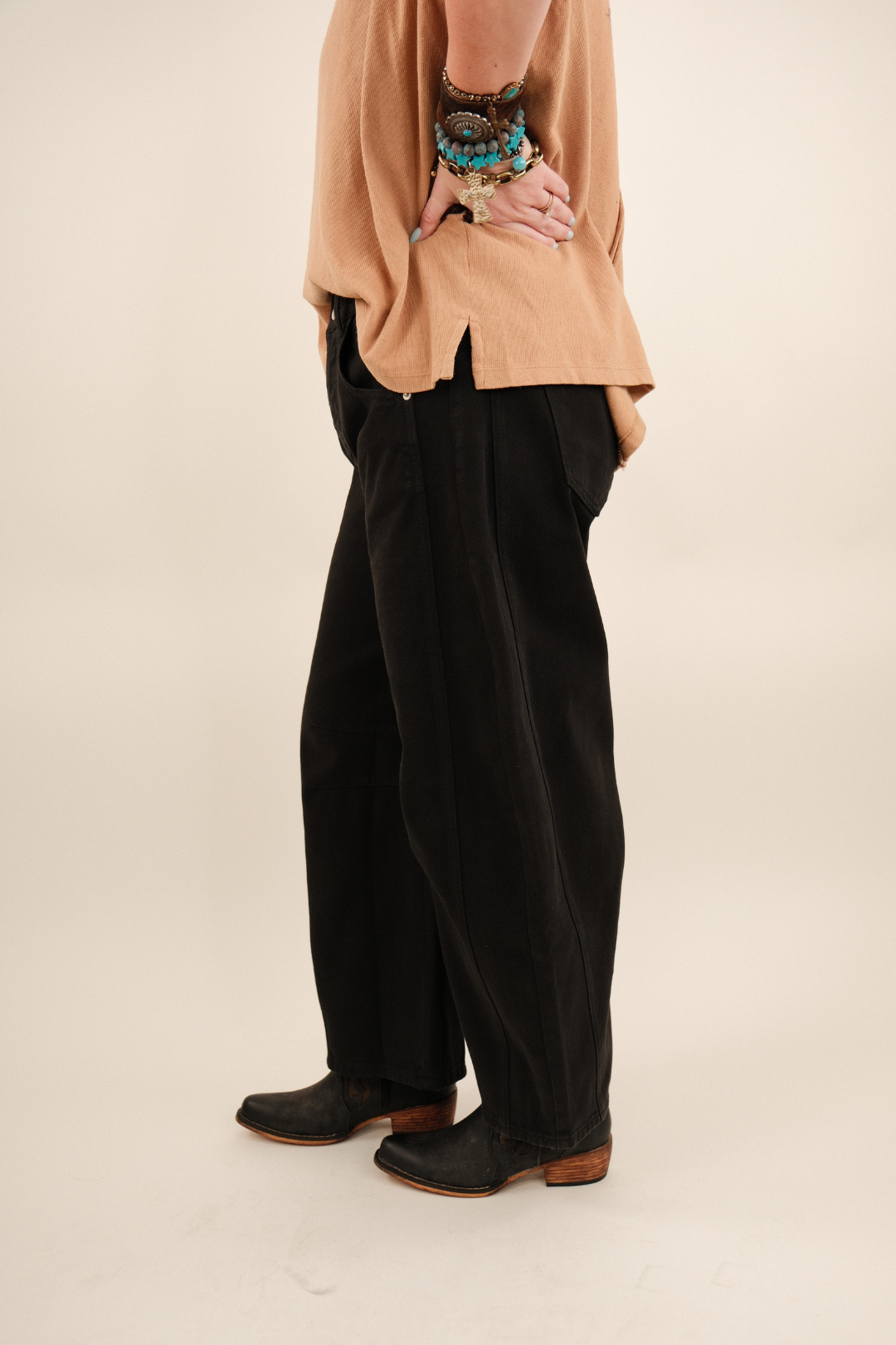 Outlaw Black Barrel Jeans