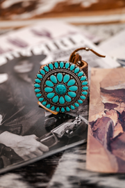 Texas Turquoise Concho Leather Cuff
