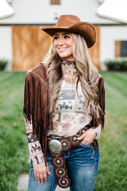 Dusty Trails Studded Fringe Collar