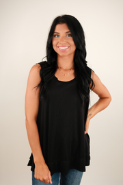 The Western Essentials Ribbed Tank - Black