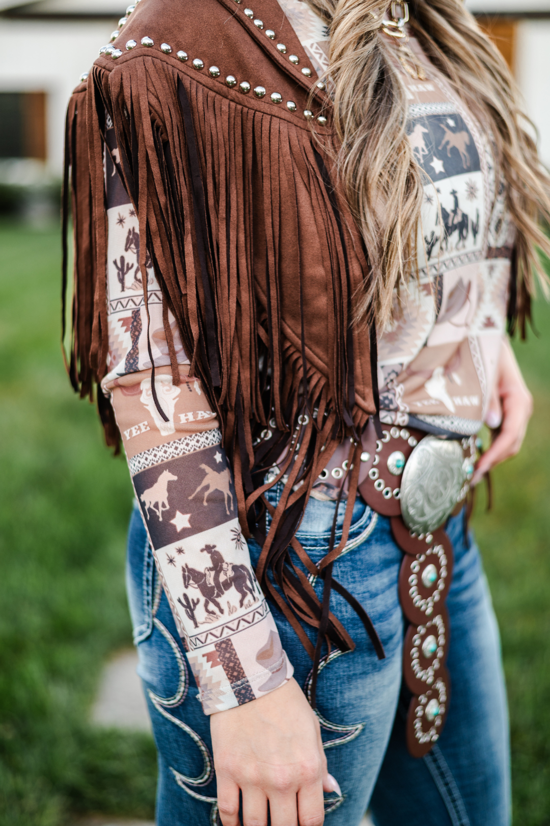 Dusty Trails Studded Fringe Collar