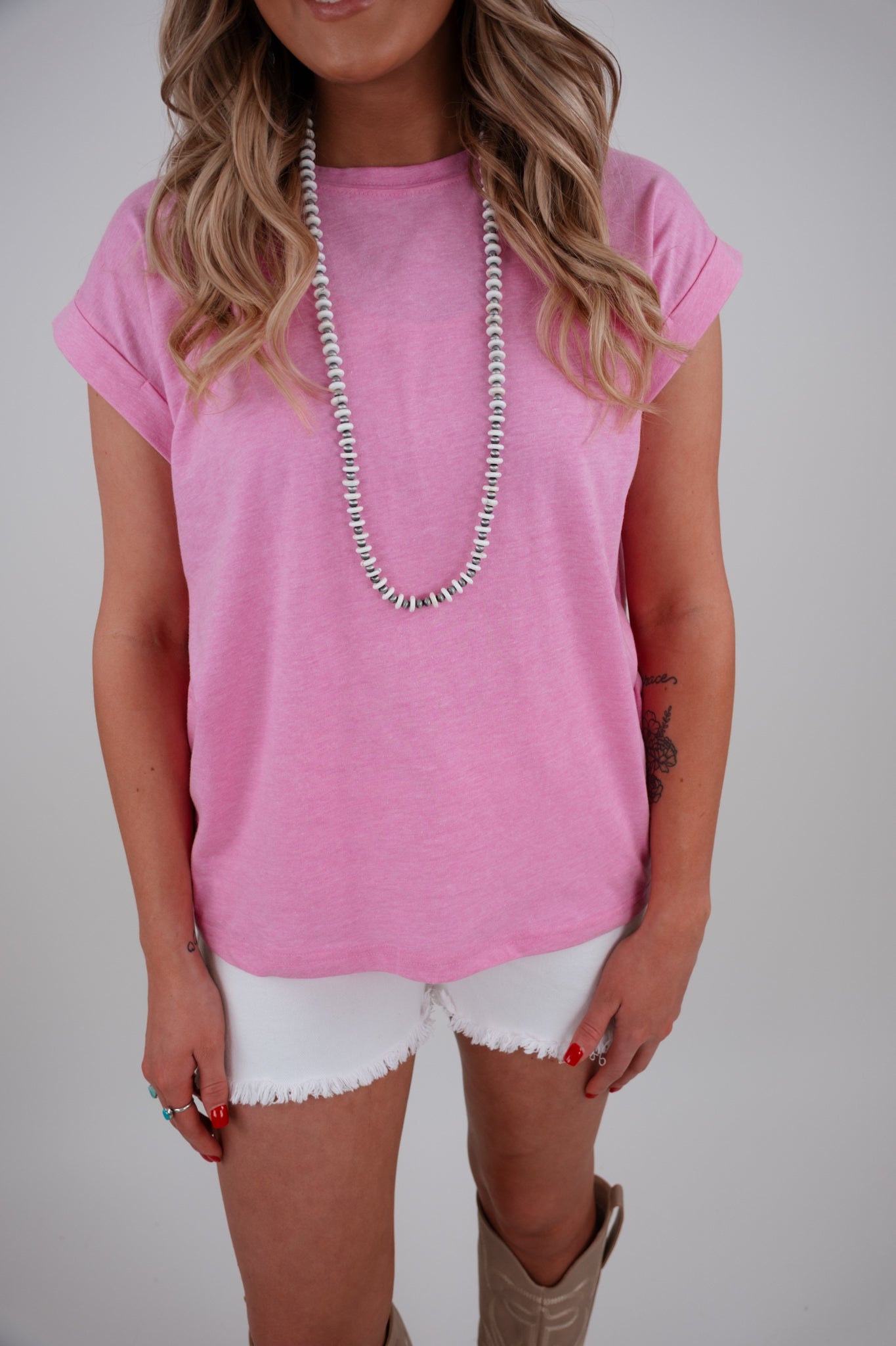 Cowgirl Calm Tee - Heather Fuchsia