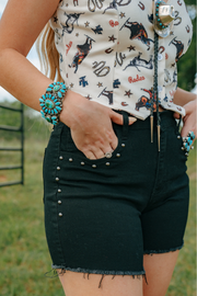 Wild West Studded Shorts - Black
