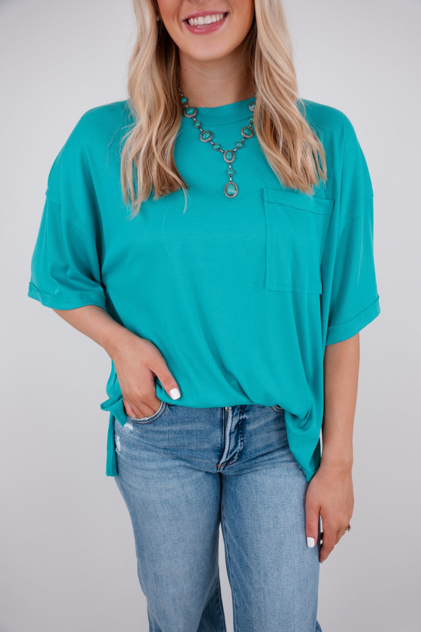 Essential Pocket Tee – Teal