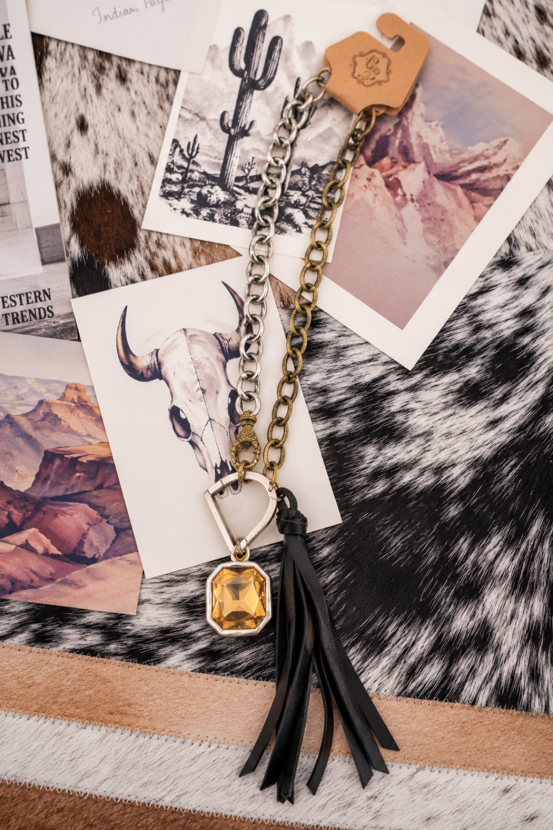 Stirrup & Suede Statement Necklace
