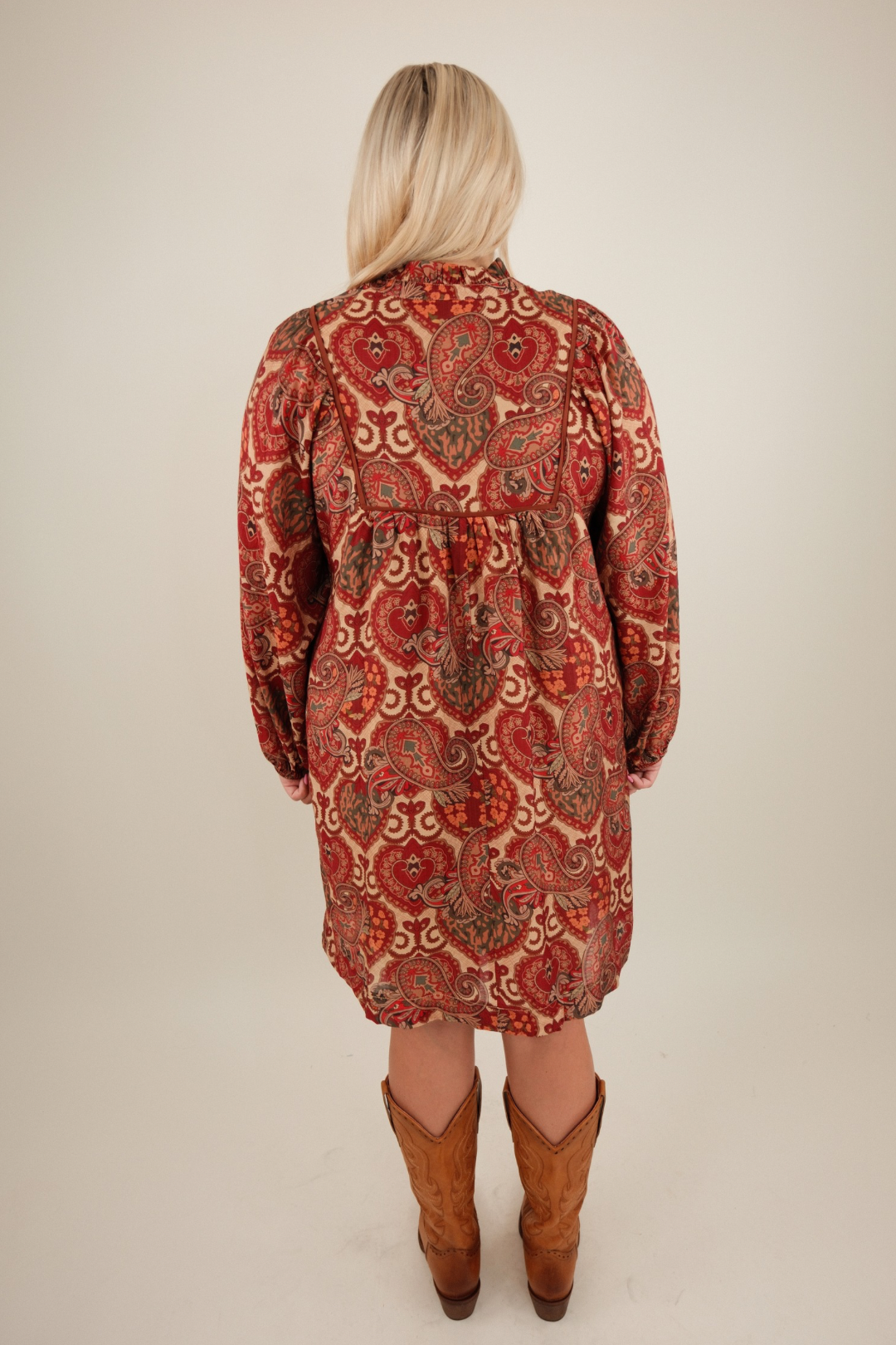 brown paisley mini dress Paisley Ruffle Soft Mini Dress