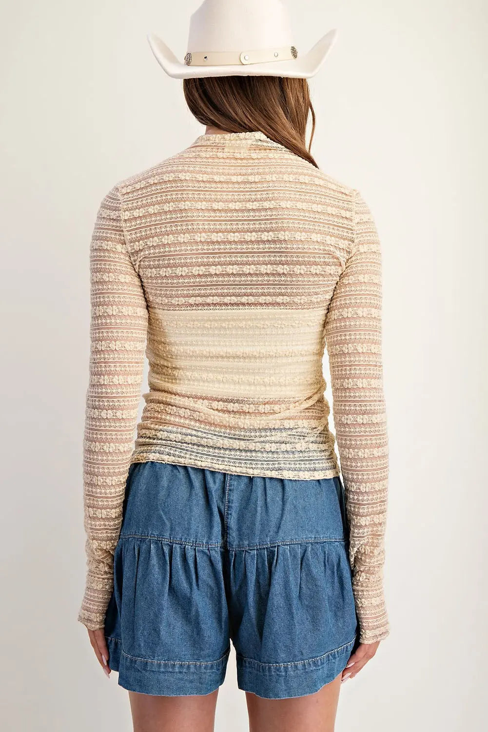 Saddle Stripe Sheer Top