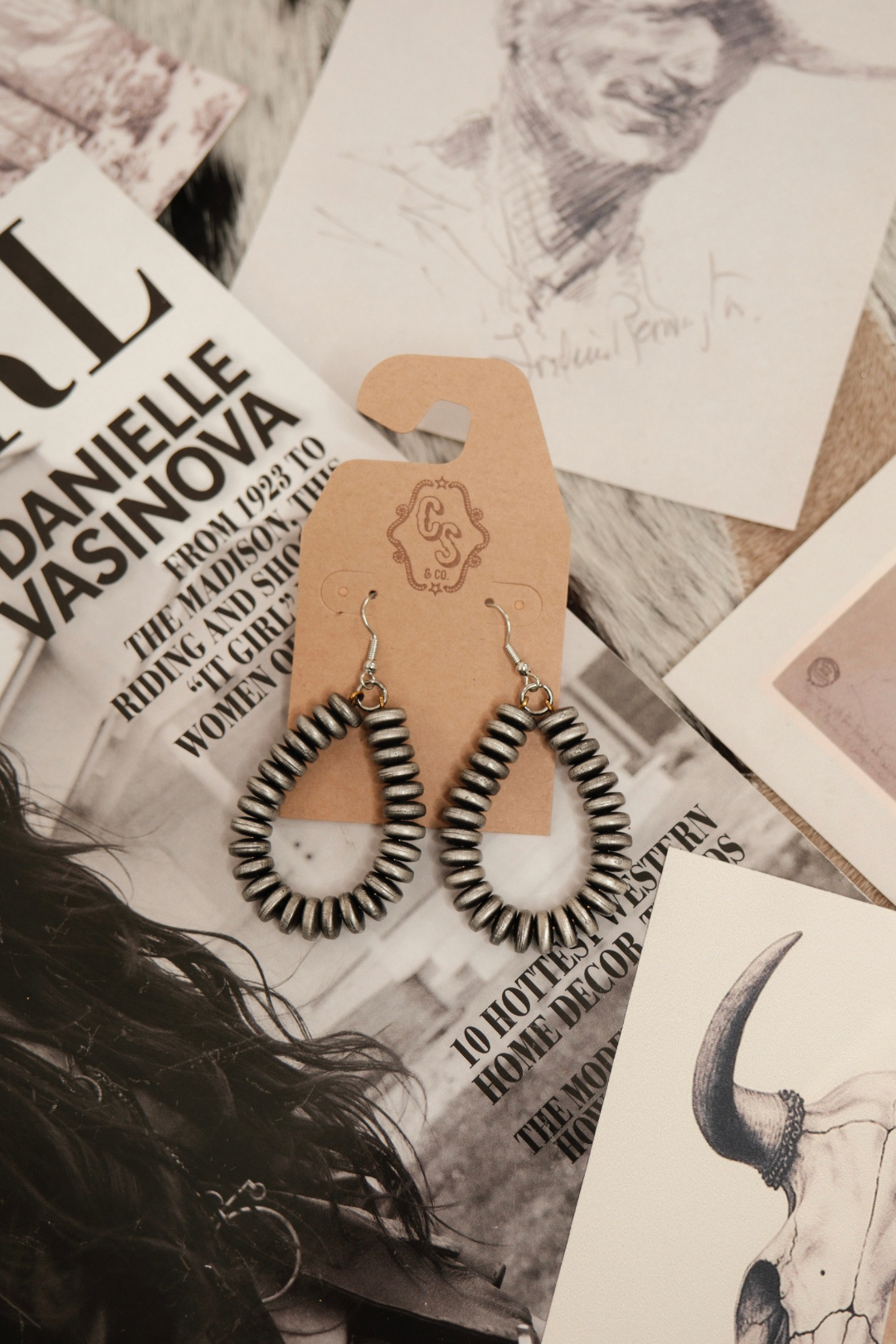 Sagebrush Teardrop Navajo Pearl Earrings