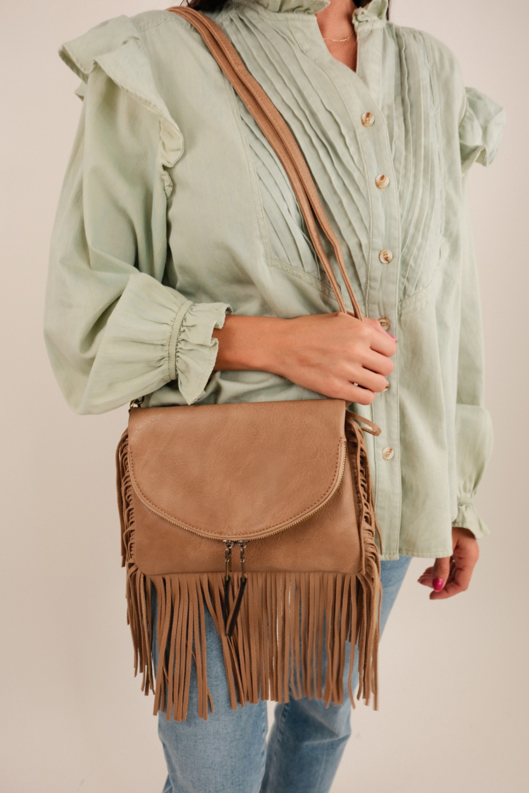 Wild Fringe Crossbody - Brown