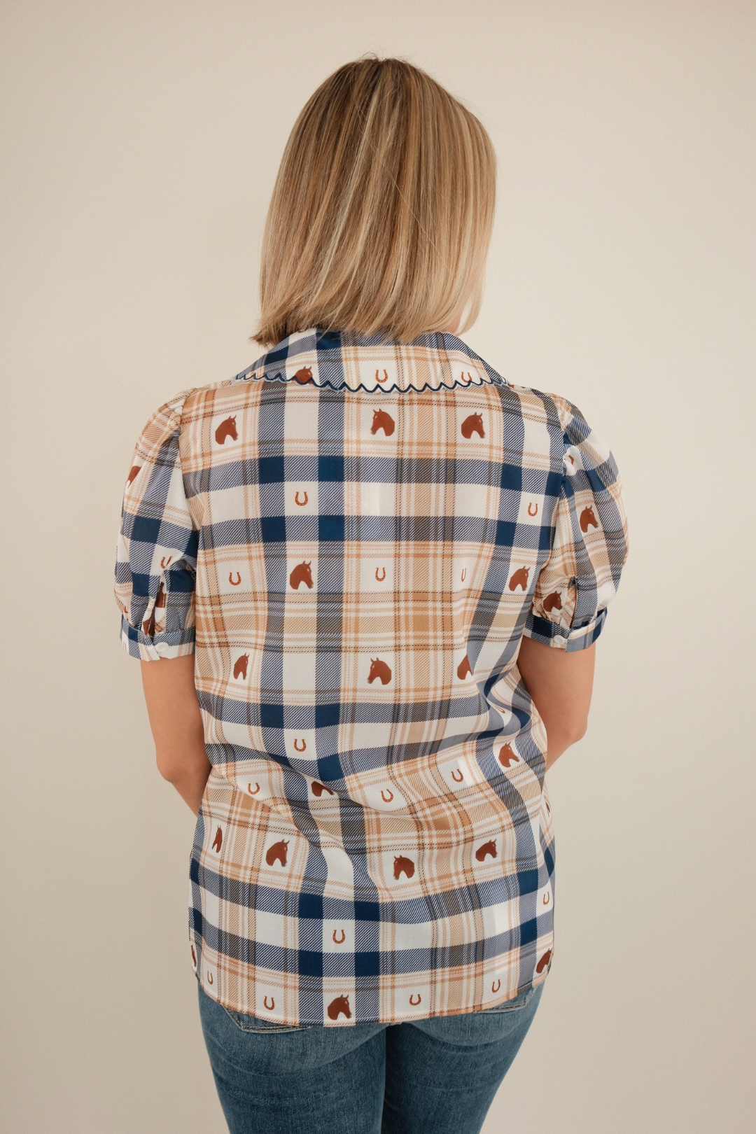 Blue Ribbon Plaid Blouse