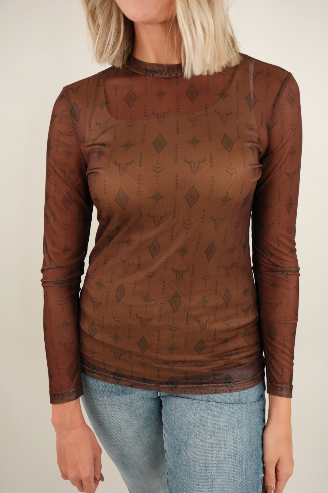 Aztec Shadow Mesh Top