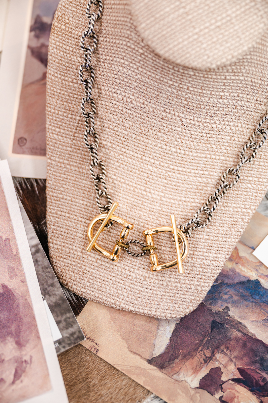 Silver Twist Gold Bit Necklace