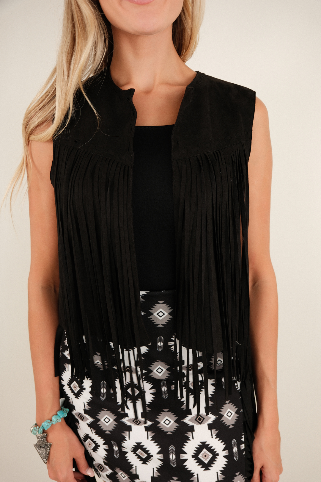 Fringe Frontier Vest - Black