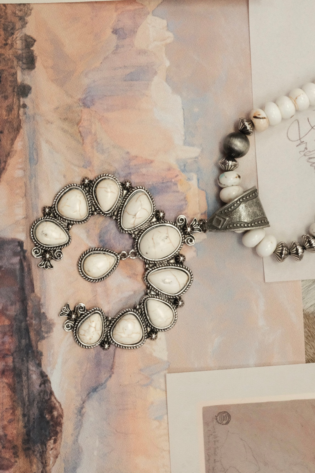 Desert Bloom Long Pendant Necklace